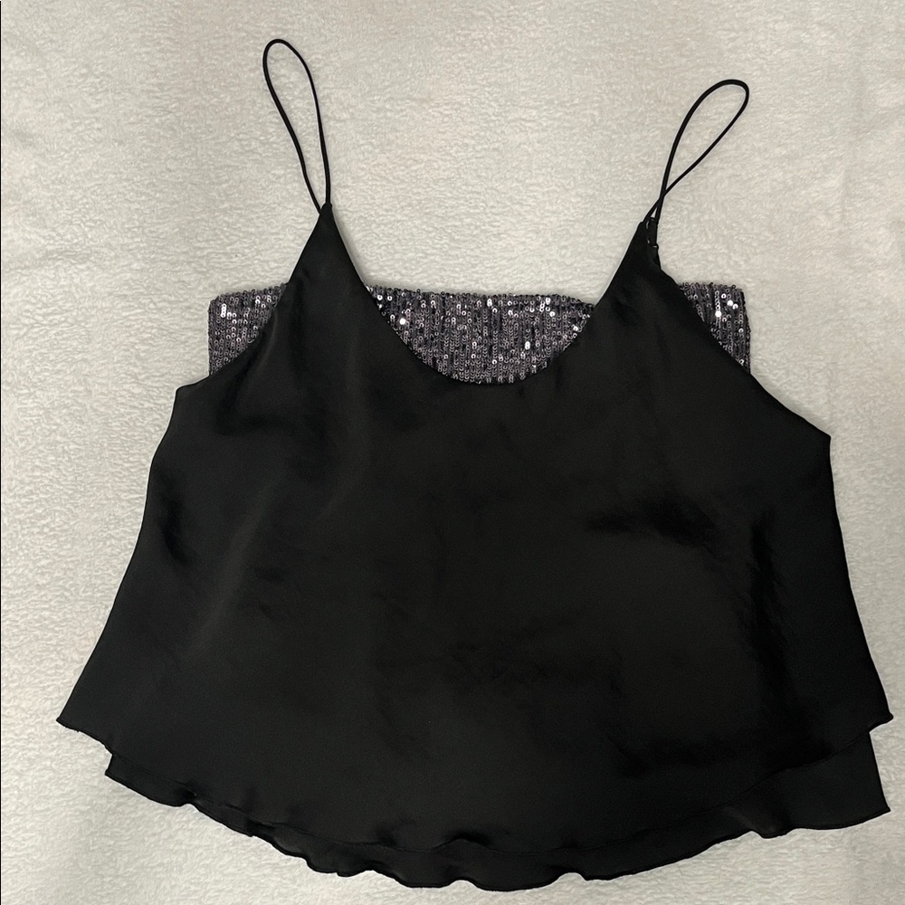 Free PeopleBlack Sequin Tank Top